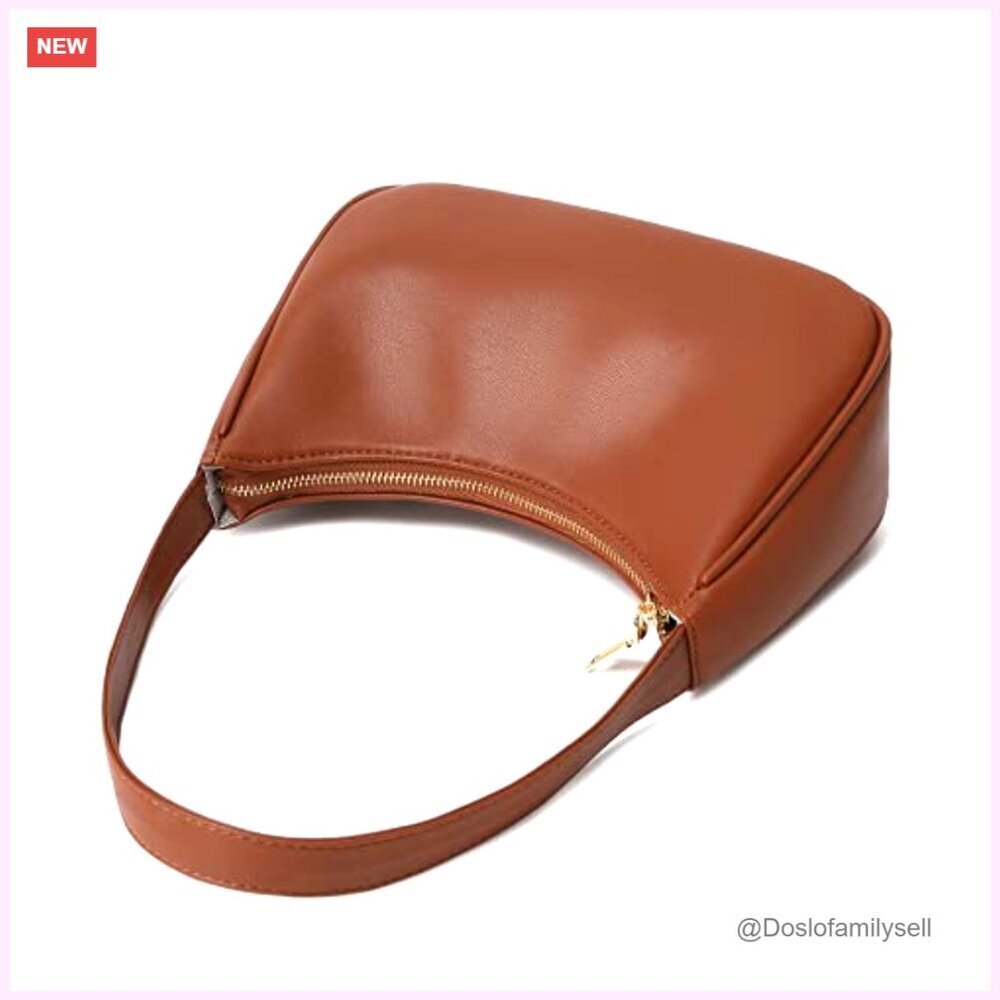 PU Leather Hobo Tote Handbag with Zipper Closure - Picture 5 of 7